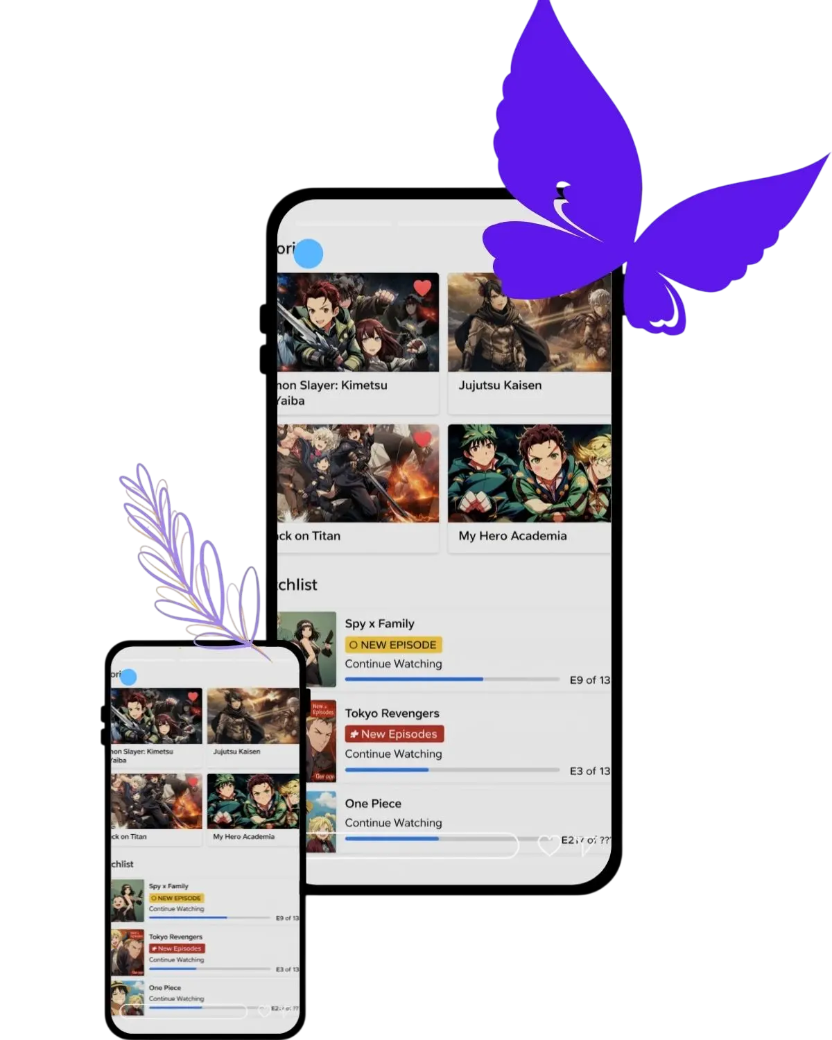 Watchlist and Episode Notifications User dashboard showing a personalized watchlist and favorite shows with alerts for new episode releases.